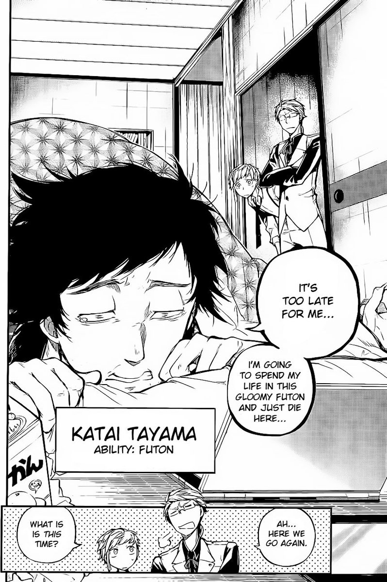 The real Kunikida Doppo and Katai Tayama were good friends just like their BSD counterparts. Katai learned a lot from Kunikida's criticisms on his work, particularly on how he should use realism instead of imaginings. BSD Katai's got his gloomy personality from the real Katai.
