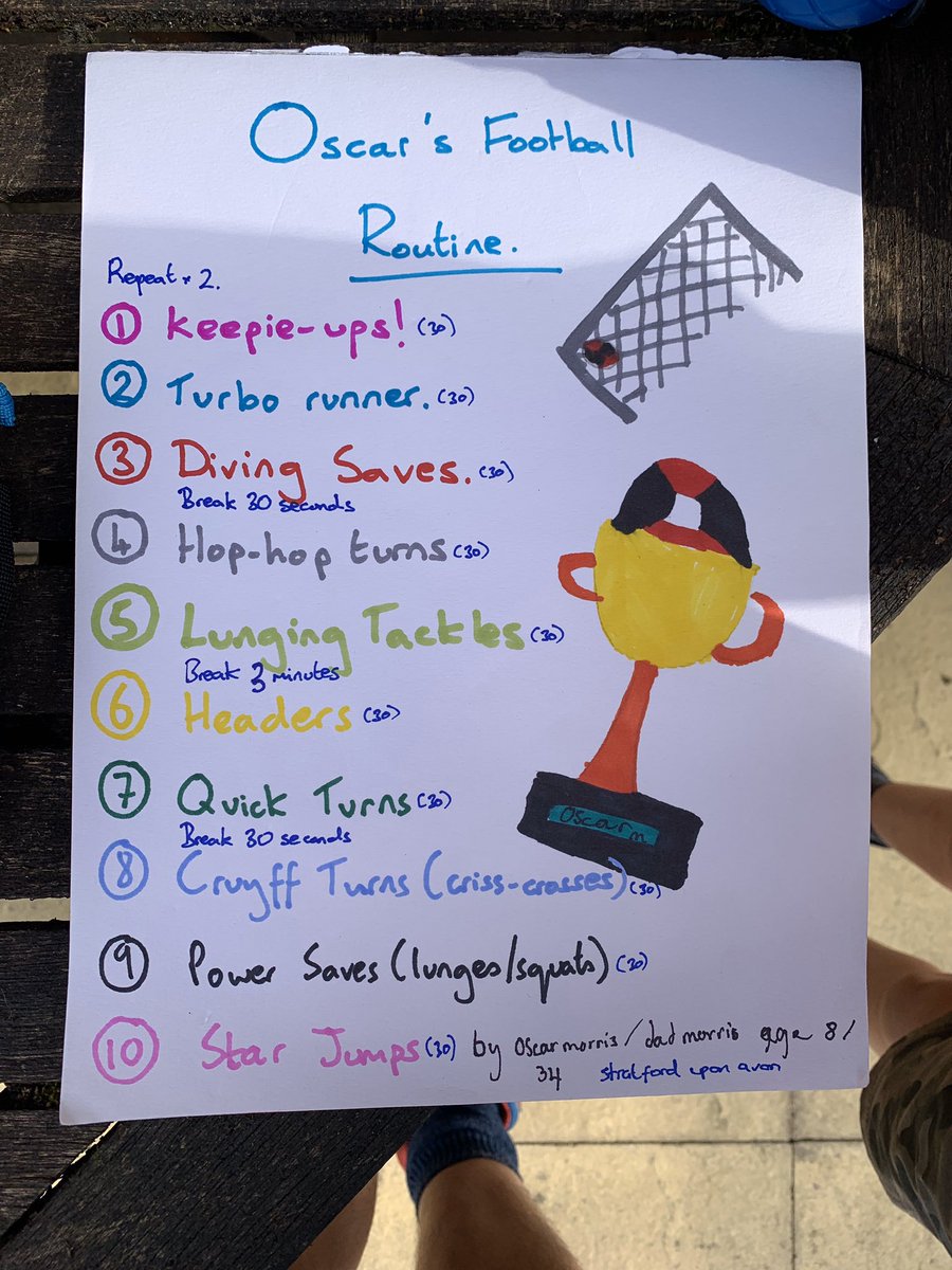 SM_Adventures's tweet photo. #PEwithJoe here is our homework @thebodycoach .  Oscar had a great idea to film our routine to show you without breaks 😰.  It’s football ⚽️ 🥅 themed and we hope you like it! https://t.co/t5e1U5x1rz via @YouTube https://t.co/YLQFzkoAFx
