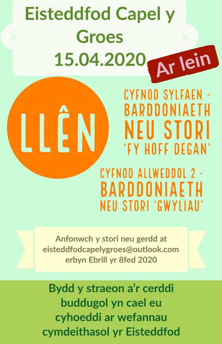Dyma'r cystadlaethau sgwennu a chelf a'r wybodaeth am sut i gystadlu! Bydd <a href="/EnfysHatcher/">Enfys Hatcher</a> ac <a href="/ElinLifestyle/">Elin Haf Jones</a> yn beirniadu ac yn edrych mlan i weld eich campweithiau! 😀 <a href="/Clonc360/">Clonc360</a>