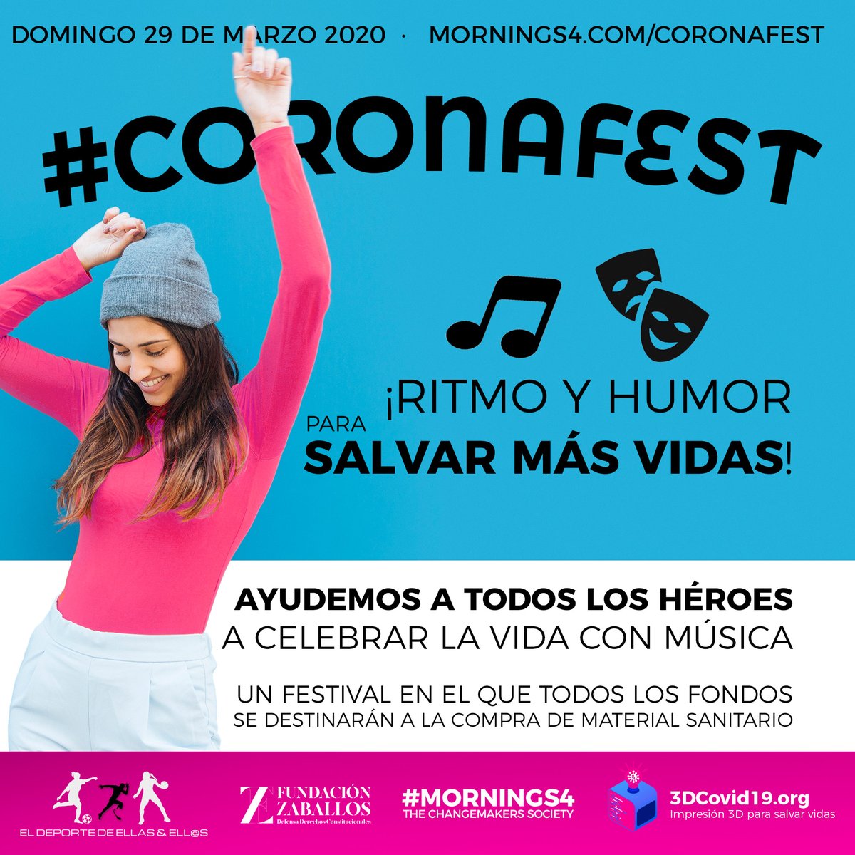 mornings4_0's tweet image. Ven al GRAN #Festival Online #CoronaFEST ¡Ritmo y Humor para salvar MÁS vidas! #Yomequedoencasa #quedateencasa Todos los fondos se destinarán a la compra de material sanitario
3dcovid19.tech/coronafest/