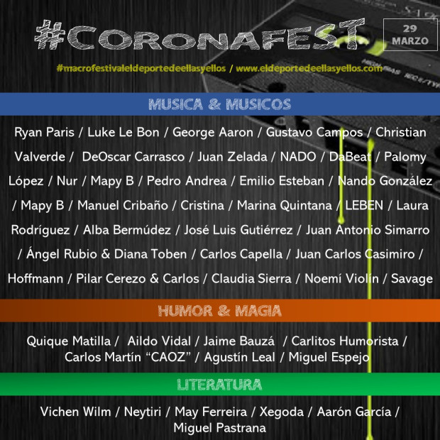 mornings4_0's tweet image. Ven al GRAN #Festival Online #CoronaFEST ¡Ritmo y Humor para salvar MÁS vidas! #Yomequedoencasa #quedateencasa Todos los fondos se destinarán a la compra de material sanitario
3dcovid19.tech/coronafest/