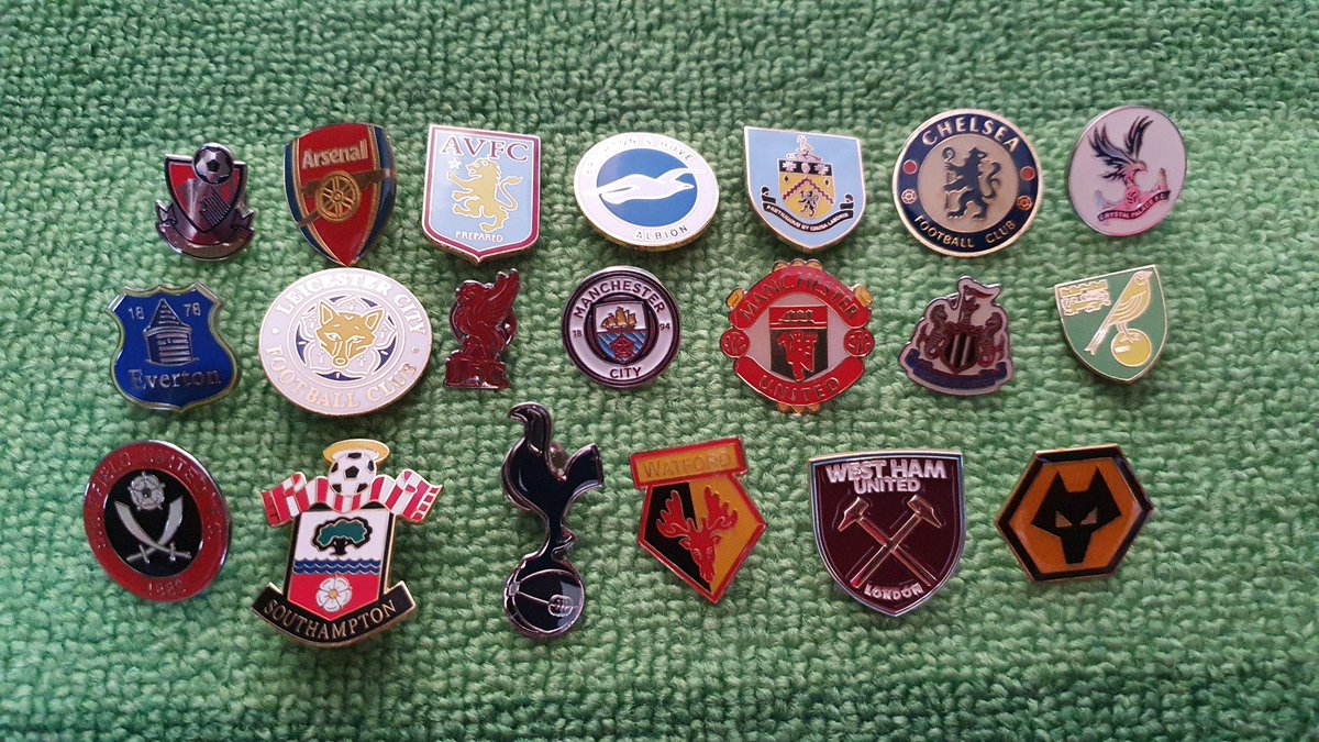 Club crests of Premier League, Championship, League 1 & League 2 teams.