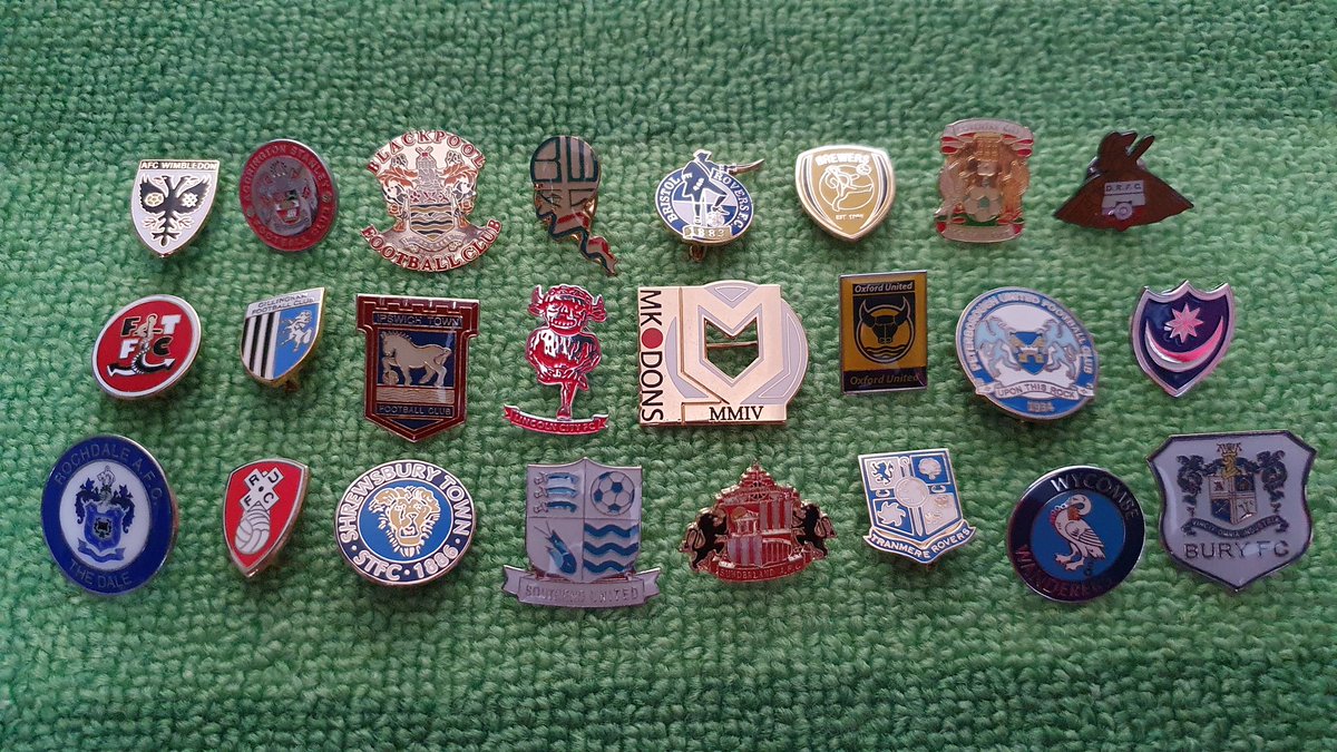 Club crests of Premier League, Championship, League 1 & League 2 teams.