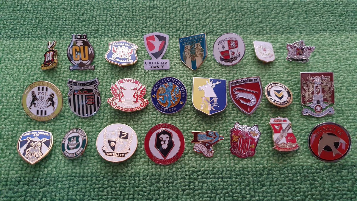 Club crests of Premier League, Championship, League 1 & League 2 teams.