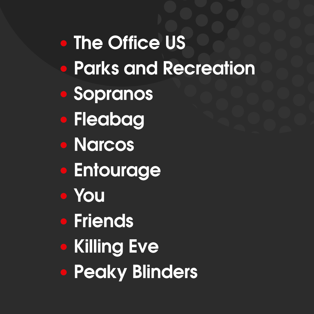 So our team put together their list of favourite TV shows to binge watch whilst on lockdown! Thoughts on our list? Did we miss anything? #lockdown #bingewatching