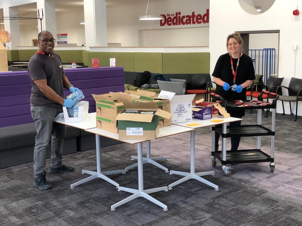 Staff and volunteers are at City Hall today packing emergency food parcels for the city’s most vulnerable people. #WeAreBristol