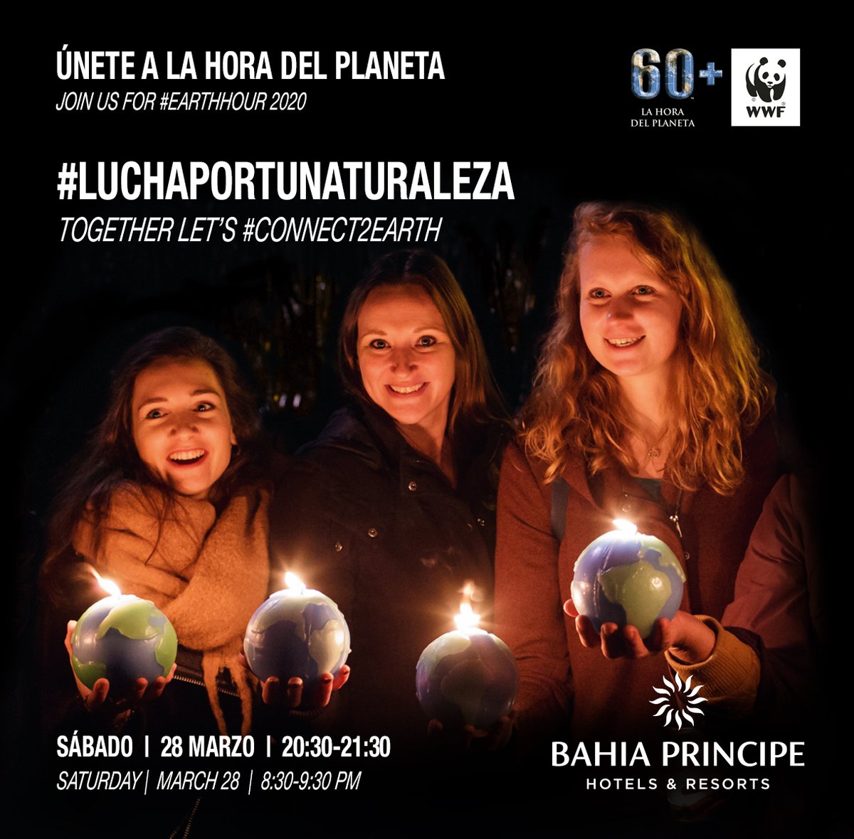 Join us to the Earth Hour...🌍

Únete a nosotros a la hora del plantea...🌍

#EarthHour #Connect2Earth #StayAtHome #OurPlanetOurHome
#HoradelPlaneta #HazloPorElPlaneta #YoMeQuedoEnCasa
#ConéctateConLaNaturaleza #Quedateencasa