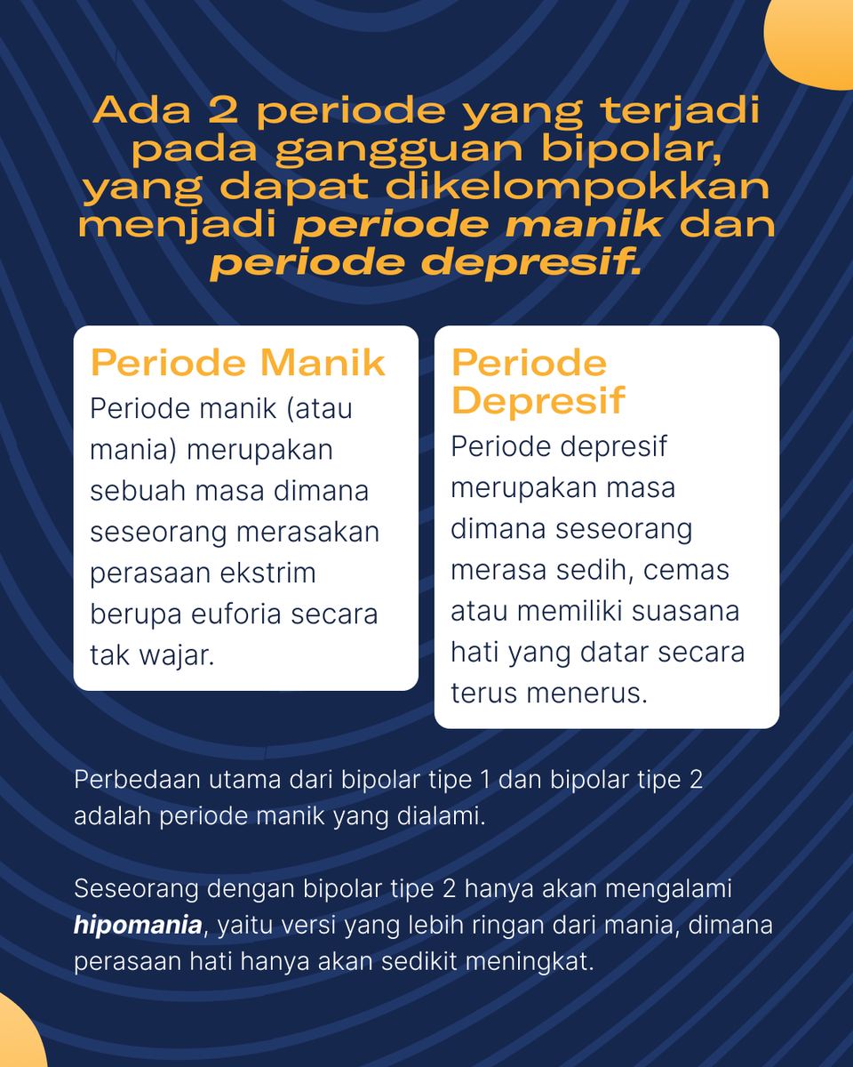 SeribuTujuan's tweet photo. Hari ini di #InFocusST kami akan membahas tentang bipolar disorder (gangguan kepribadian bipolar). Jadi, apa sih Bipolar Disorder itu? Swipe untuk tau infonya!
NOTE: Ingat, jangan lakukan self-diagnosis (diagnosis pribadi)! https://t.co/hOPcJd0i3f