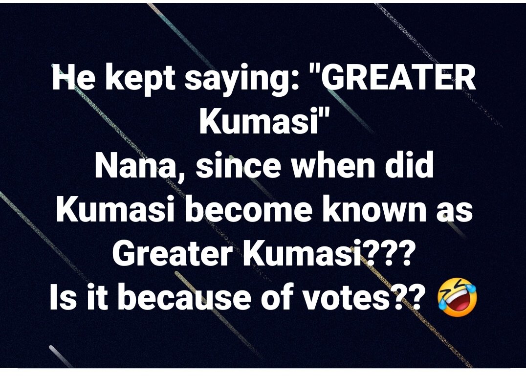 I've seen some section of the opposition supporters ignorantly ridicule the President for mentioning "Greater Kumasi" in his address to the nation yesterday.Not like I was surprised nor expected better from them tbh. It's their trade.A little education ...