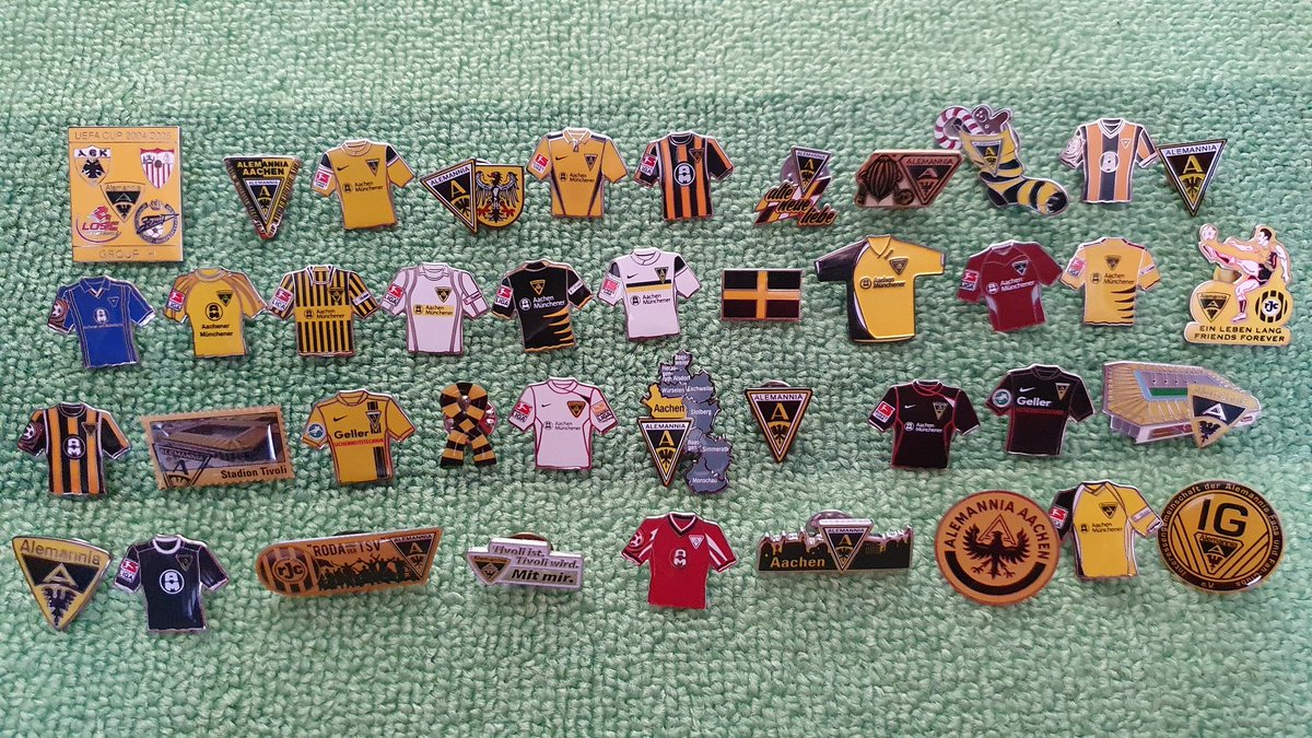 My  @wincityfc badges, Crests of teams in Winchester's  @SouthernLeague1 division,  @Alemannia_AC badges & a selection of Ultras/Anti UEFA badges.