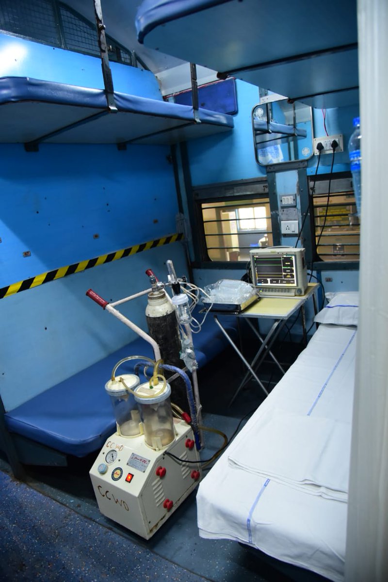 PiyushGoyal's tweet image. Stepping up efforts to fight Coronavirus, Railways has converted a train coach into an isolation ward. 🛌

Take a look at a prototype of an isolation ward, ready with medical facilities, in Kamakhya in Assam, with each coach having a capacity of serving 9 patients. #CoronaUpdate