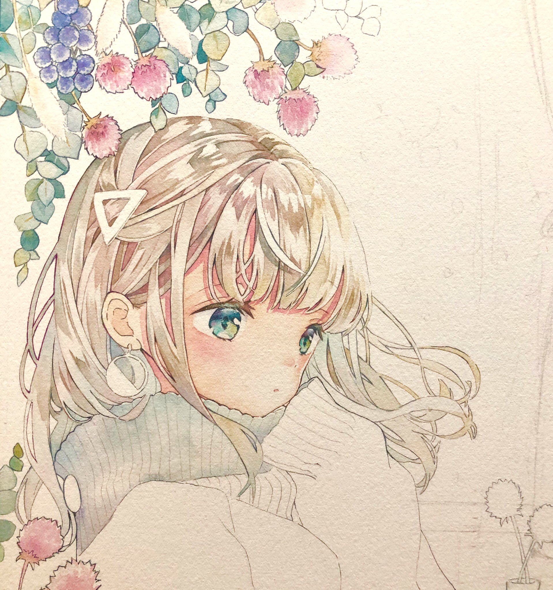تويتر 優子鈴 ゆこりん 新刊booth 透明水彩 على تويتر 髪の毛の塗りのビフォーアフター 水彩イラスト T Co Ininspfed6