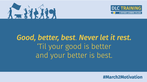 dlcandtraining's tweet photo. Being the best you can be is an achievement in itself, but remember to be kind to yourself too - it's ok to enjoy being who are you and where you are.
#March2motivation #Keepgoing #Success #DLCTraining https://t.co/fvOg1ZZ9pC