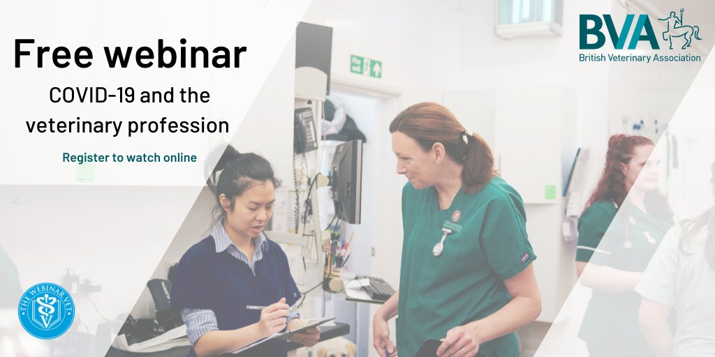 Have you registered for tomorrow's webinar with @VetDannii? She'll be discussing: 
👉latest restrictions and impact on veterinary work
👉what is ‘essential work’
👉our lobbying efforts to secure support for vet businesses
👉Q&amp;A 
Register <a href="/thewebinarvet/">The Webinar Vet</a>: ow.ly/XacU50yXoTL