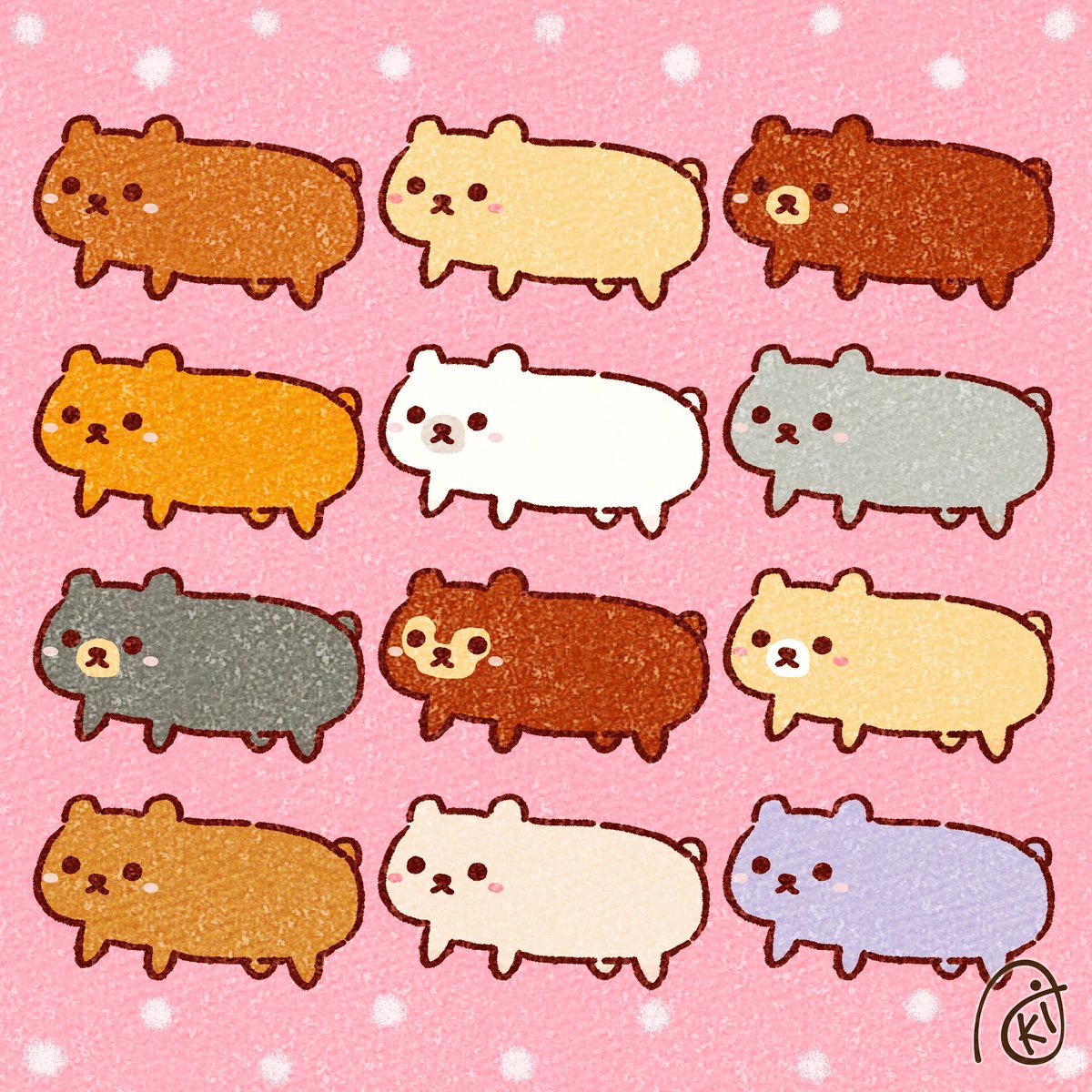 ぞろぞろくま イラスト お絵描き くま ぞろぞろ Akiのイラスト