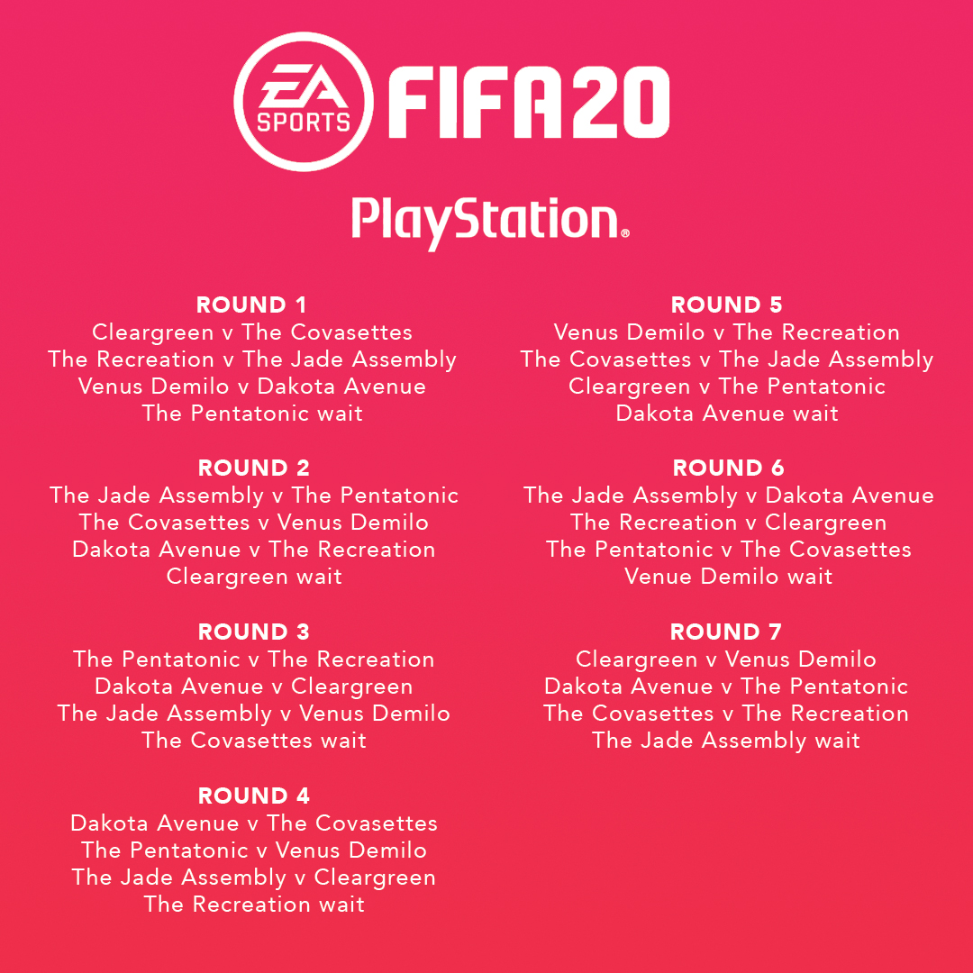 The Draws been done, the FIFA 20 Playstation league fixtures are released