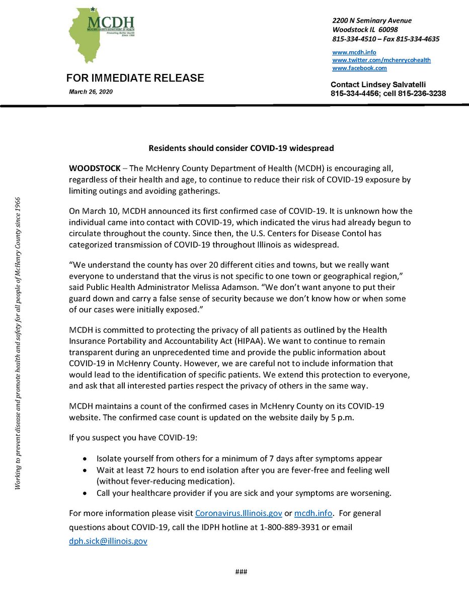 CrystalLakeFire's tweet image. Important COVID-19 Information from the McHenry County Department of Health (MCDH). 

Residents are encouraged to visit the City's dedicated COVID-19 webpage at : crystallake.org/our-community/… for additional information and resources.