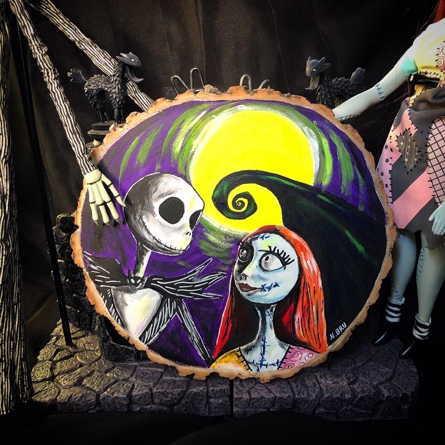 Art by N.Bru on Twitter "I painted Jack Skellington & Sally from