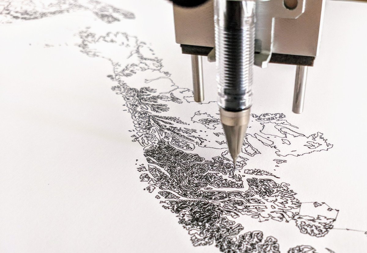NadiehBremer's tweet image. Wanting to really test out my new #axidraw I made this elevation plot of New Zealand, a gorgeous country that I fell in love with a year ago (made in R taking literally almost 8 hours to prepare 😵). Blown away by the level of detail that can be drawn 🔥🔥🔥 #plottertwitter