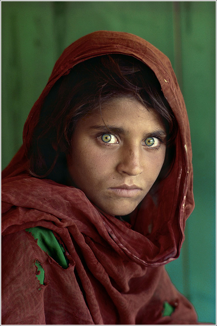 People of Nangarhar: Iconic picture of Sharbat Gula, the Pashtun girl.Picture taken by Steve McCurry for National Geographic, 1984.