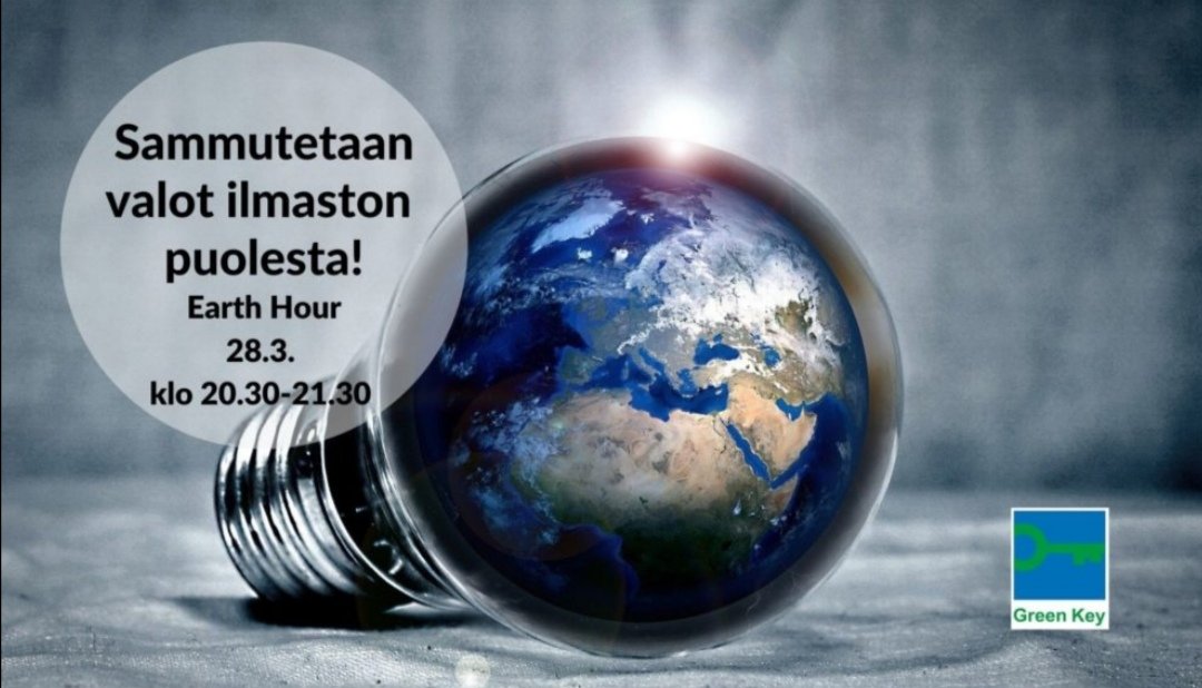 Tänään #EarthHour. Villa Elba kannustaa kaikkia osallistumaan eath hour tapahtumaan tänään klo 20.30 - 21.30 
There’s a great chance to sense serenity, as we take part in Earth Hour tonight. 
#EarthHourSuomi
