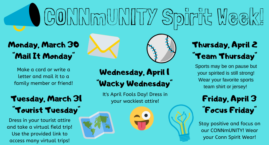 We are excited to have our first virtual spirit week during the upcoming week! Please use this link to access virtual field trips for "Tourist Tuesday." Wishing you a spirited week ahead!

adventuresinfamilyhood.com/20-virtual-fie…