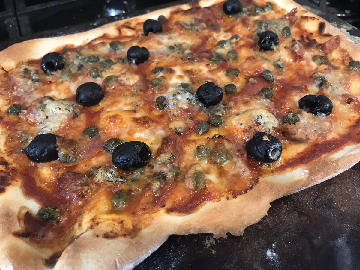 amylane's tweet photo. Day 6 - it’s nice to have time to try out new recipes. Sourdough pizzas for lunch yesterday and cheese scones the day before. Yum! https://t.co/vlzaJCZCTs