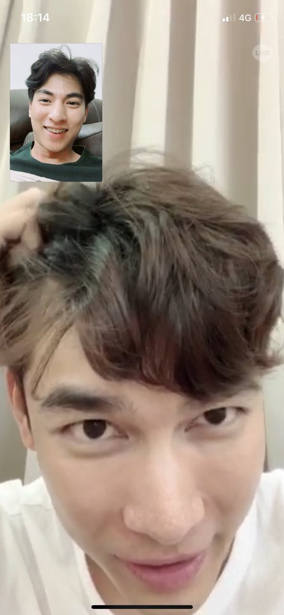 200113m: just woke up & your face looks sullen g: just like a monkey's ass----- g: fighting na krub p'yoau  (messy and wavy hair)m: like yours is not (mocking)g: it's curly style krub