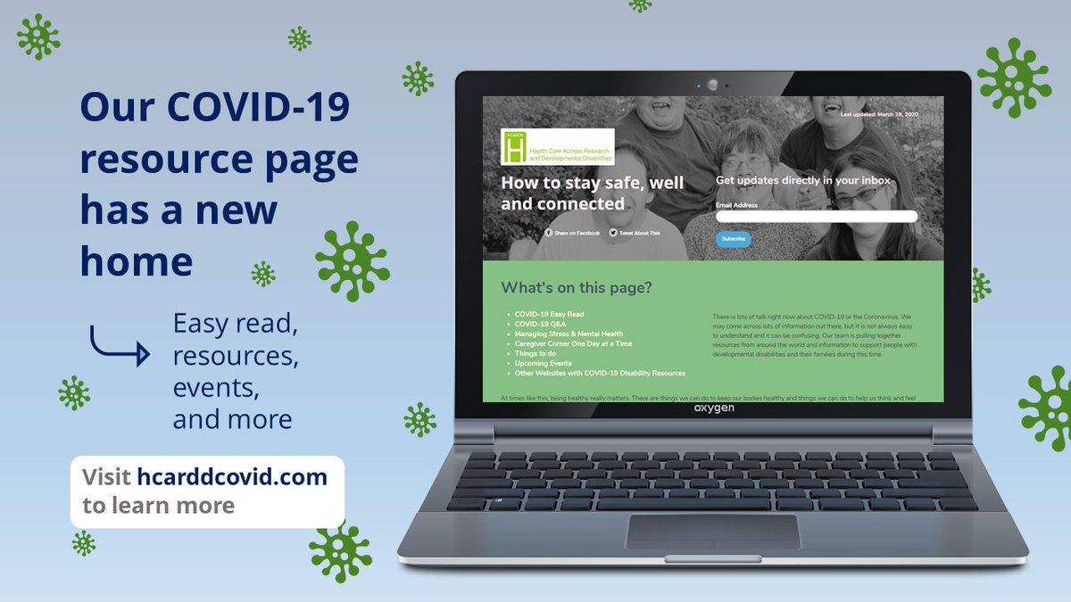HCARDD's tweet photo. Looking for accessible COVID-19 information and resources? We have all this and more on our new resource page. Visit https://t.co/Qfa5mrWH09 to learn more! #COVID19 #StayHome https://t.co/9f1XXf6ohE