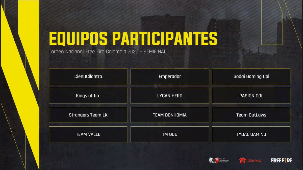 LVPcolFF's tweet photo. Aquí están las 1⃣2⃣ escuadras que lucharán hoy en los #NacionalesFF Colombia. 🔥

¿Ya estás apoyando un equipo? ¡Demuestra tu pasión en el chat #FFCol!
🟡 FB → https://t.co/rPA68SzW5y
🟡 YT→ https://t.co/y80Rfa6aEL
🟡 TWITCH → https://t.co/k6EwYIwhay https://t.co/EwnsMAd3c0