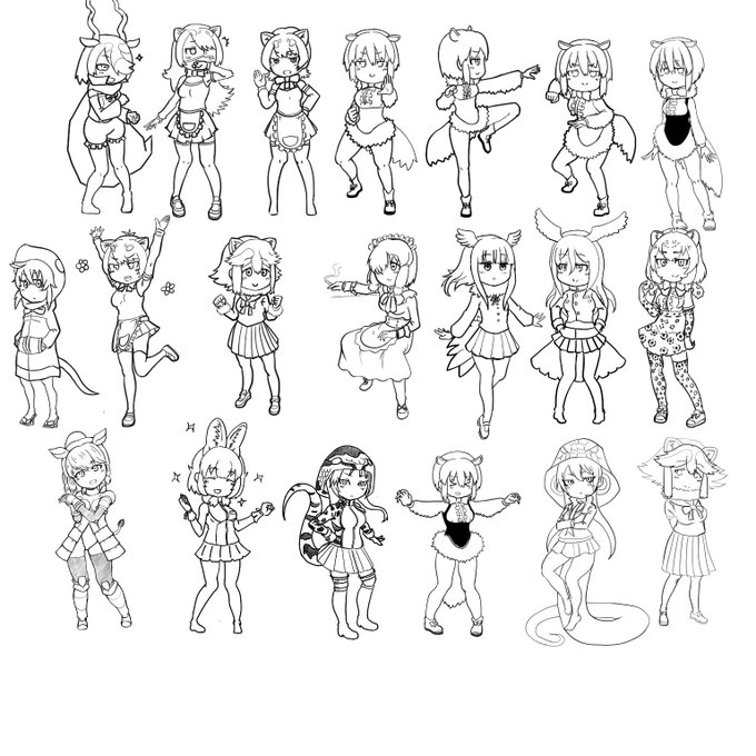 練習のために4頭身 気をぬくとどんどん頭身が高くなる 