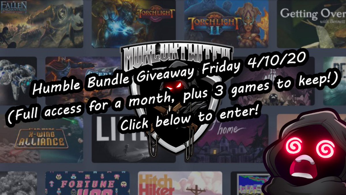 Primordialmuk's tweet photo. Our next giveaway is open! Giving out a #HumbleBundle on 4/10/20 to a lucky winner/supporter! Click the link below to enter your name for up to 7 chances to win!
https://t.co/XgOuK0qCLL

There will be a 2nd, seperate Humble Bundle given out on 4/3/20 to someone AT the stream. https://t.co/lNpr1rhl1T