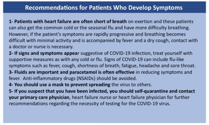 Read the #recommendations &amp; practical #tips concerning #heartfailure &amp; #COVID19 on the heart failure matters website from the #HFA

bit.ly/2UMHpK8

<a href="/HFA_President/">HFAPresident</a> <a href="/escardio/">European Society of Cardiology</a> #cardiotwitter #ACNAP