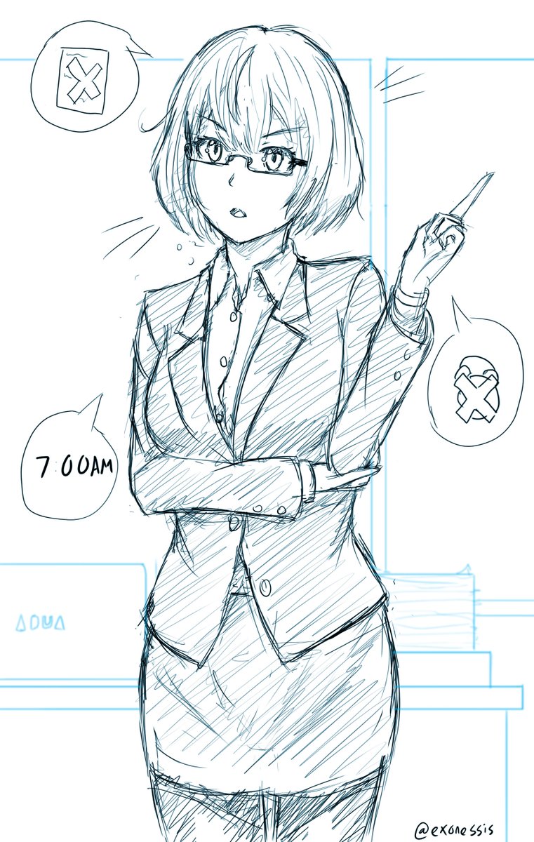 Sketch Theme: "I want to get scolded by a senior office lady."

*Gets scolded*

Lmao what a bitch.

#sketch #OL #落書き #officelady #artwork 