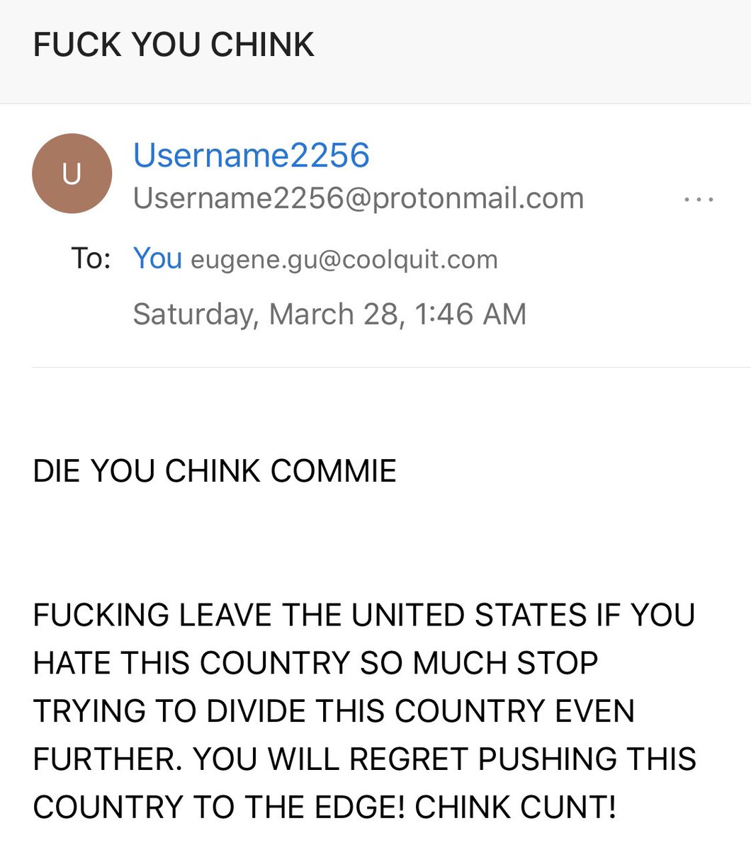 Imagine providing free telemedicine services to fight the coronavirus pandemic and leaving your email address public for that exact purpose only to be subjected to a bunch of racist death threats by cowards using anonymous email services they think can’t be traced back to them.