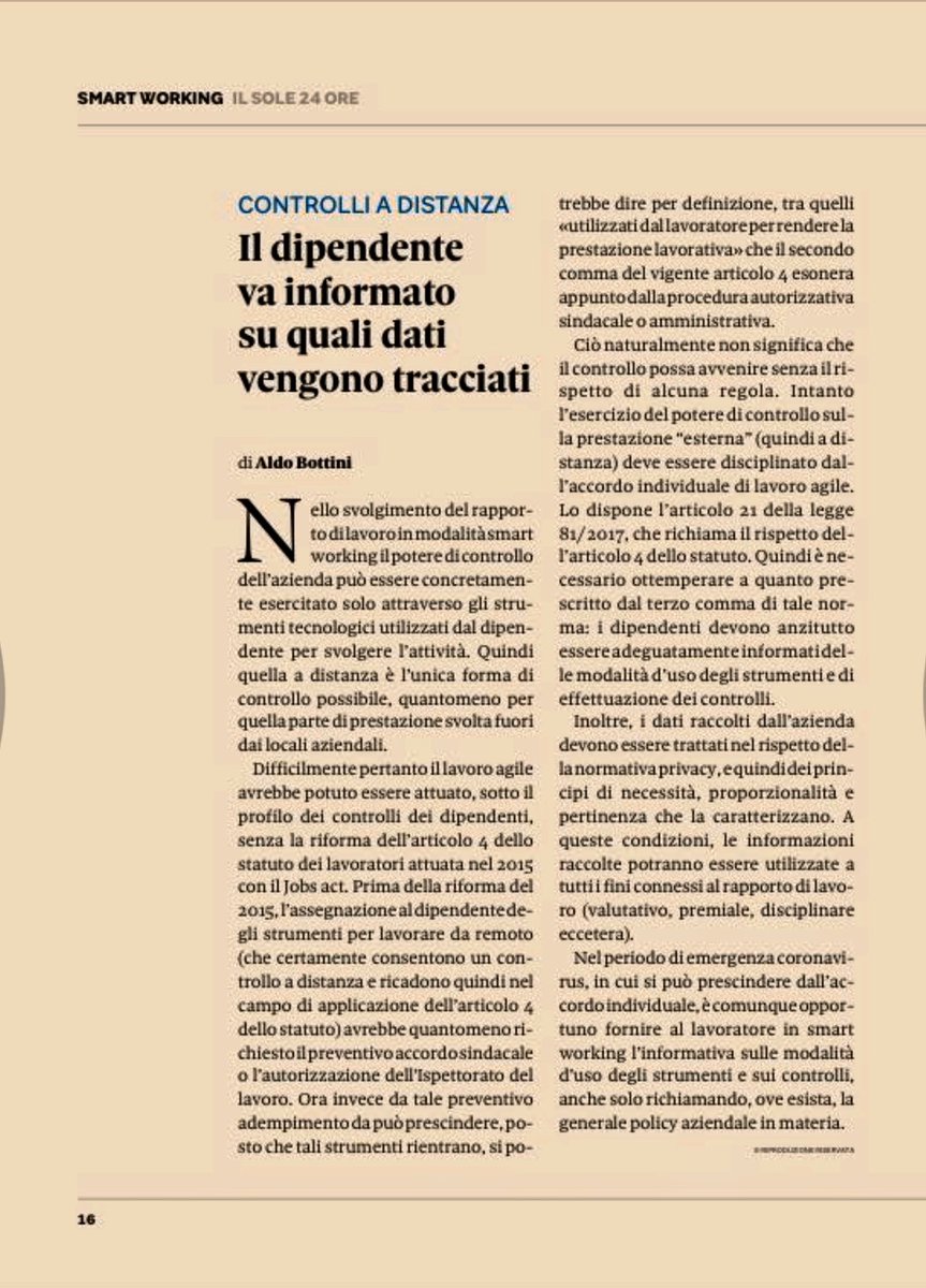 #smartworking nell’emergenza #coronavirus . I miei contributi alla bella e utile guida del <a href="/sole24ore/">IlSole24ORE</a>