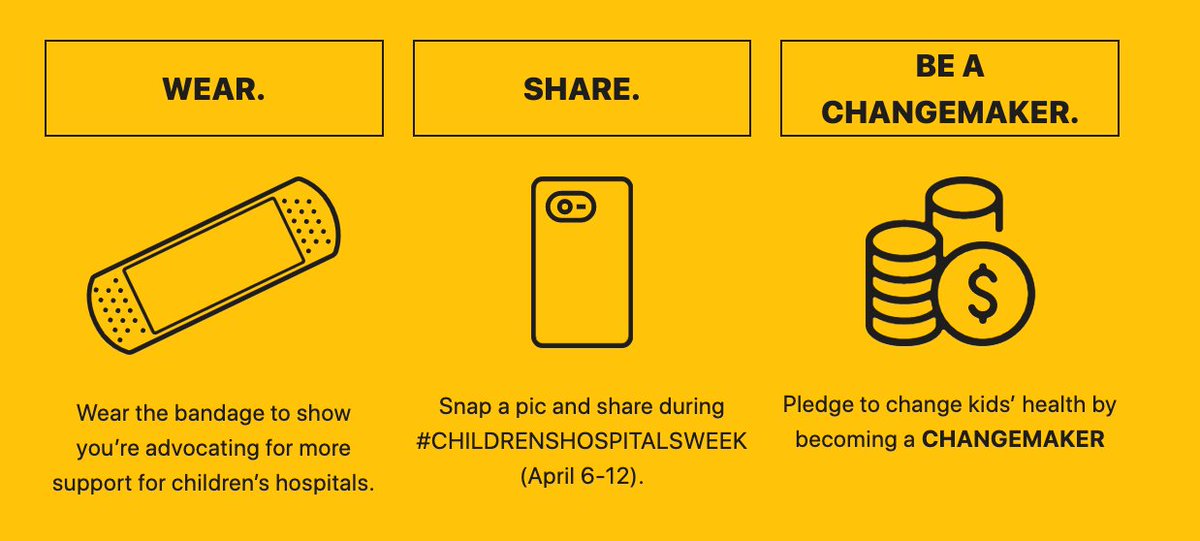 Join us in celebrating #ChildrensHospitalsWeek April 6—12, 2020. Start early by ordering FREE bandages: ….childrensmiraclenetworkhospitals.org
