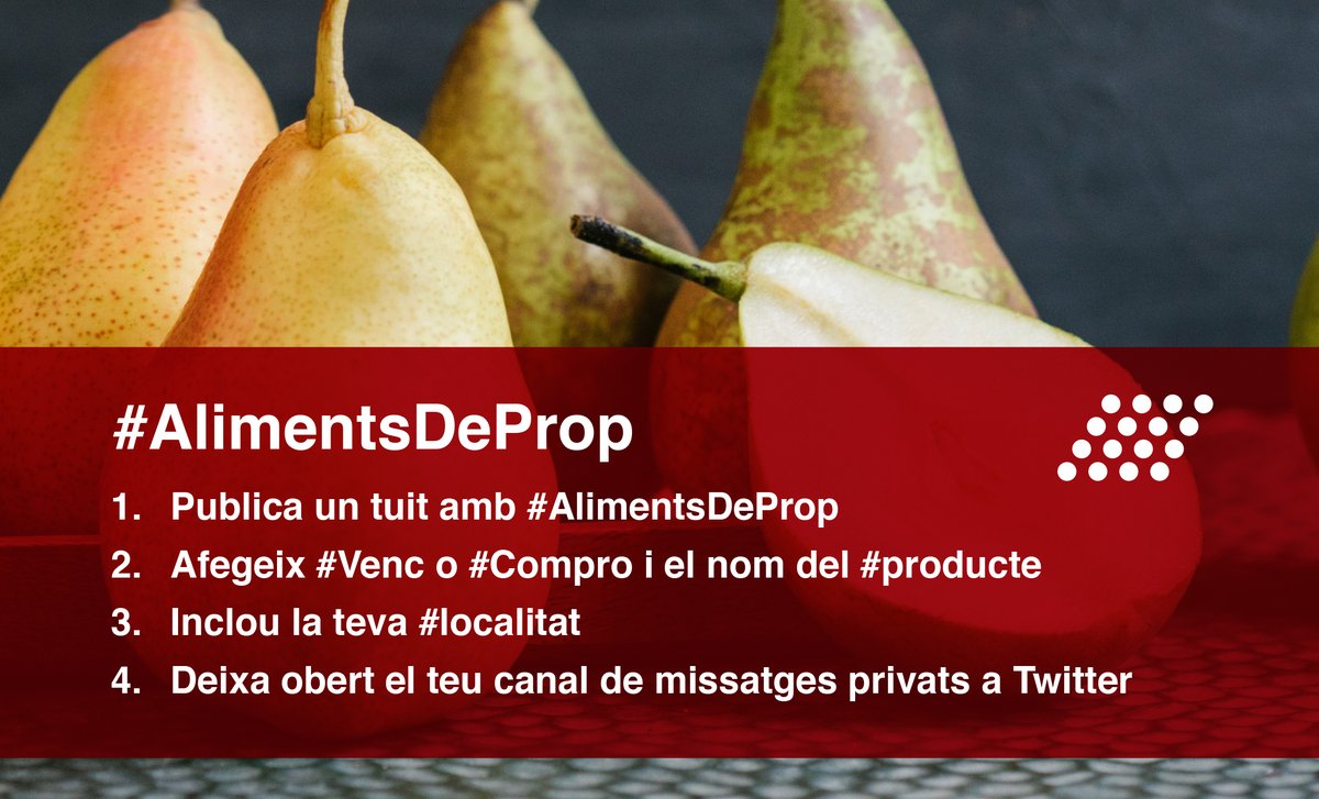 carmegasull's tweet photo. Necessites vendre o comprar un producte agroalimentari? 

@prodeca arrenca la plataforma #AlimentsDeProp per posar en contacte productors, elaboradors, ramaders i pescadors amb consumidors de #Catalunya. 

Vols saber com funciona? Vés a: https://t.co/j3F0iFgSFI

#CuidemLaPagesia https://t.co/UPrbCNLcD1