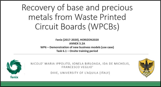 H2020Fenix's tweet image. UNIVAQ&apos;s onsite training activities (Use case 1)

UNIVAQ planned weekly training activities addressed to companies and students. As training material, a detailed presentation and an operation manual were produced.

#Fenixproject #h2020 #hydrometallurgy #pilotplant