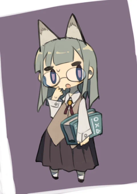 かわいい獣耳眼鏡子(skeb) 