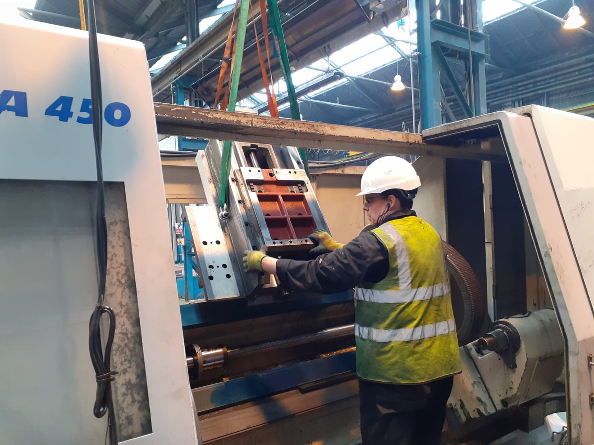 machine_support's tweet image. Saddle refurbished, turcite replaced and slides ground. Time to get everything back on. Blue up the slides mmmmm #productive #UKmfg @machine_support keep manufacturing turning but most of all #staysafe