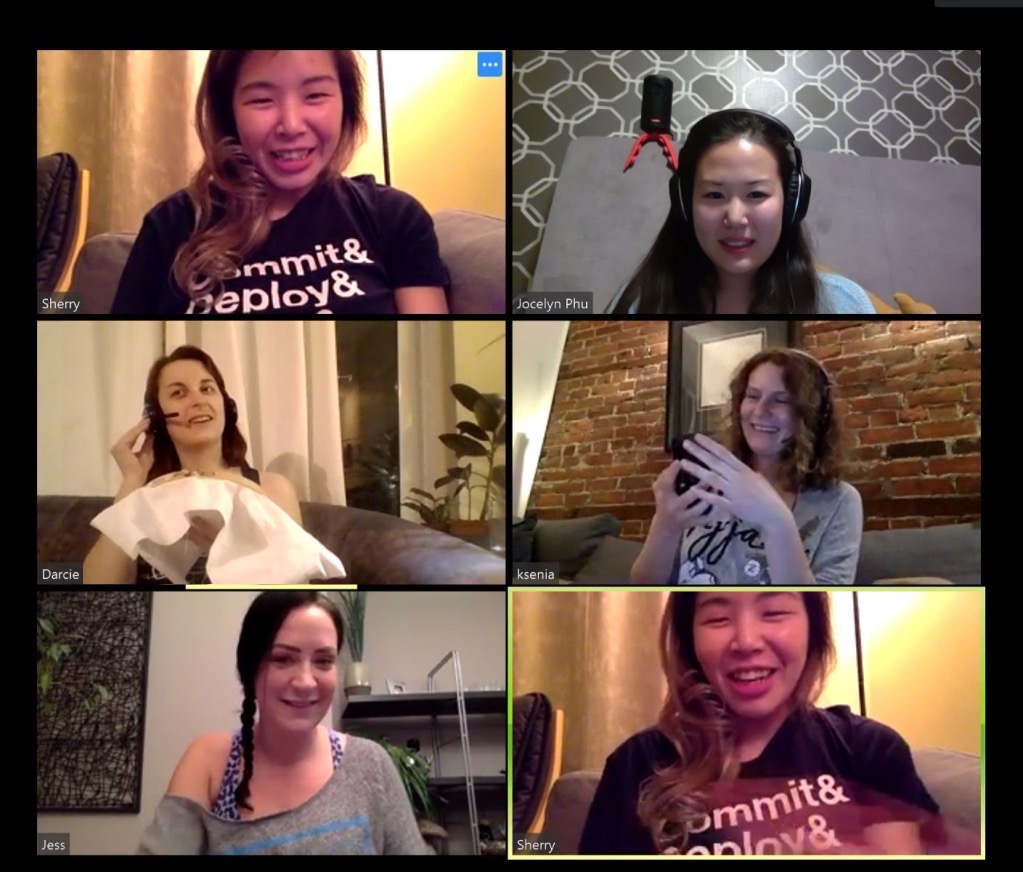 5hel2l2y's tweet image. #StayAtHome14, I had a wonderful Friday night connecting my my friends in Calgary, Montreal, and even here in Toronto ♥♥♥♥ to LLC YYC OG! I miss you ladies so much @JocelynPhu @ksenia_nadkina @derushie and Jess! || #LadiesLearningCode @learningcodeyyc #WomenInTech