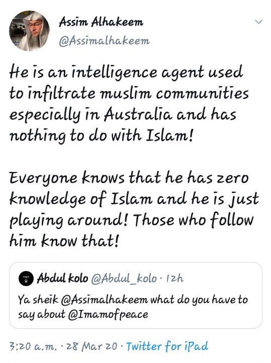 Check all the news he shared, he has found a way to input Christians in everything, one way or the other.This is what an Islamic scholar, Sheikh Assim Alhakeem said about him and this is how he could reply.