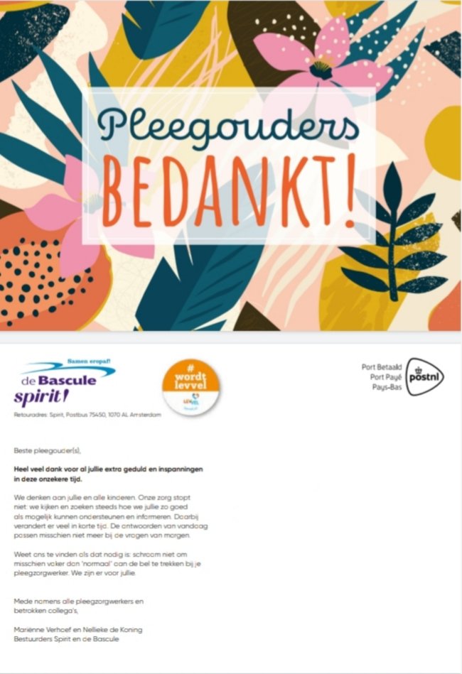 ❤ Vandaag wordt deze kaart bij al onze pleeggezinnen bezorgd. Namens onze bestuurders <a href="/marienneverhoef/">mariënne verhoef</a> en <a href="/NelliekeDe/">Nellieke de Koning</a> en alle pleegzorgwerkers en betrokken collega's. #pleegoudersbedankt pic.x.com/oot0WRJXKg