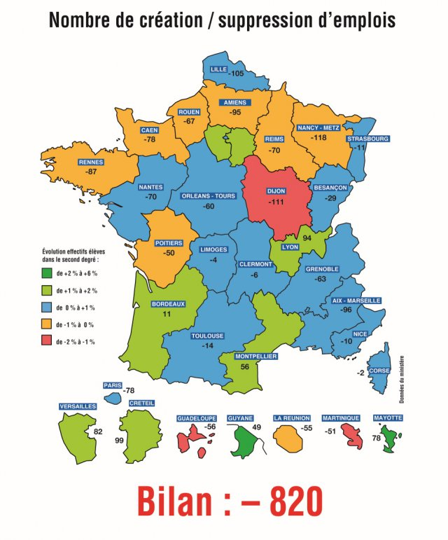 knhede's tweet photo. [Thread évolutif] Pendant que le ministre d'@EducationFrance nous remercie pour notre implication, dans les académies les rectorats suppriment des postes pour la rentrée prochaine. Faut dire qu'il faut bien arriver aux 820 suppressions de postes prévues dans le 2d degré  en 2020. https://t.co/w6lPb7DwTL