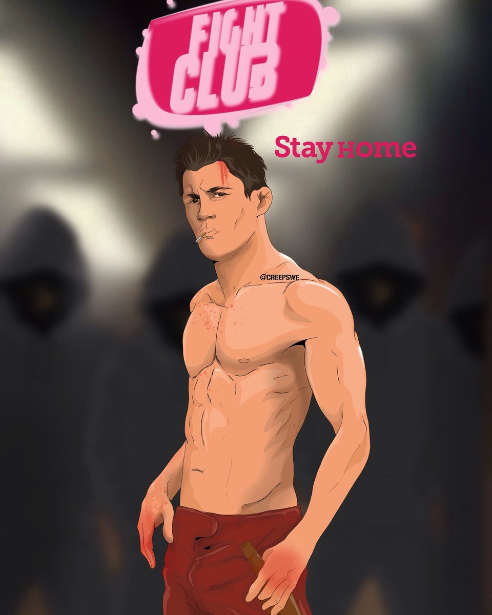 Creepswe1's tweet photo. Rule number 1:stay home
Rule number 2: wash your hands
@DominickCruz @EdwardNorton #COVID19 #Covid_19 #Quarantine
#StayAtHome #ufc #Confinementotal  #fightclub https://t.co/pBXV1ERDSJ