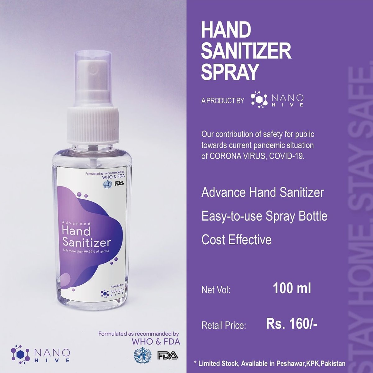 NanoHive's tweet photo. Our Team Nano Hive in times of this outbreak, have developed a hand sanitiser, in accordance to the formulas recommended from WHO and FDA.(Limited Stock, Available in Peshawar, KPK, Pakistan)For Details Contact Us on Facebook https://t.co/Aq4XNlXpkq
#COVID2019 #CoronaVirusUpdate https://t.co/gzCEXbUiwk
