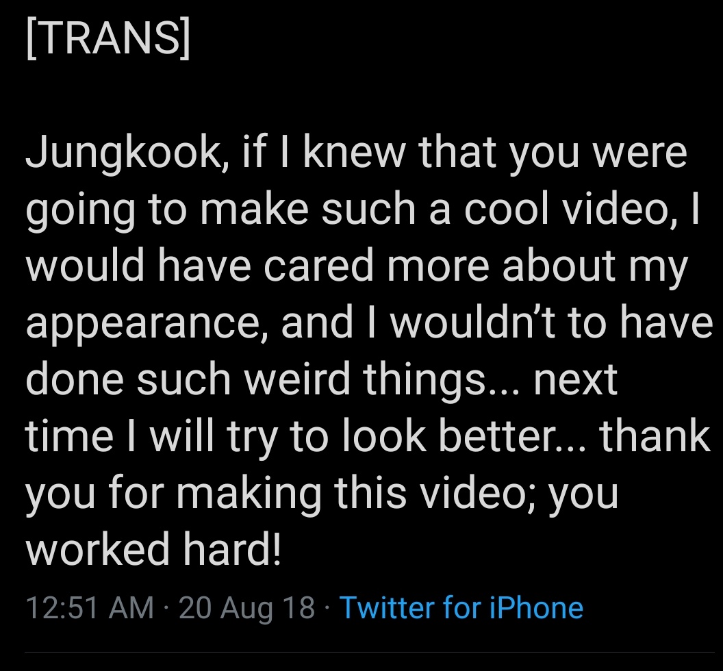 Gcft was a surprise for Jm as was for all of us When Jk posted the video back in Nov 2017 as a surprise to all of Jimin commented under his post saying: