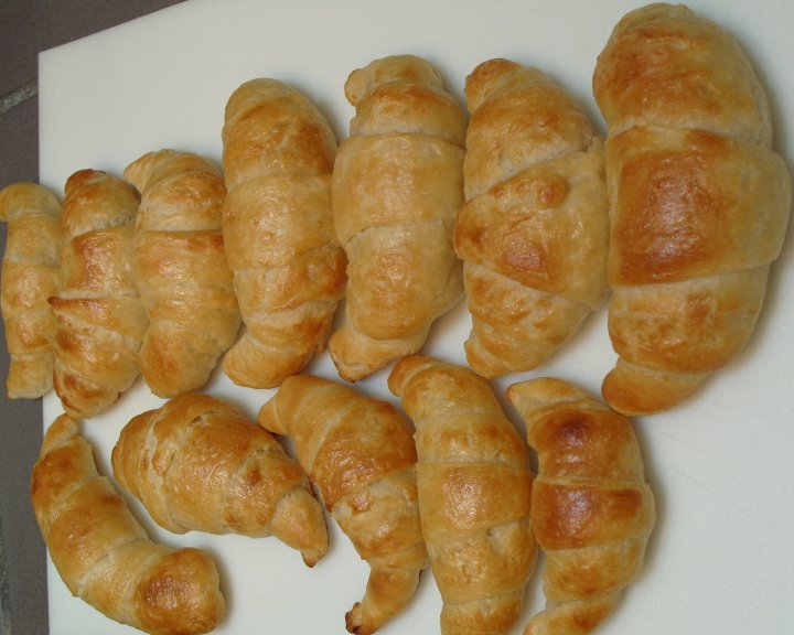 Home made sourdough croissants. 54 layers of butter separating 55 layers of dough and a slow rise - Julia Child's #croissant recipe adapted for #sourdough. Use all-natural wild yeast - a sourdough starter culture from wild-culture.com for all your baking needs. Ships fast.