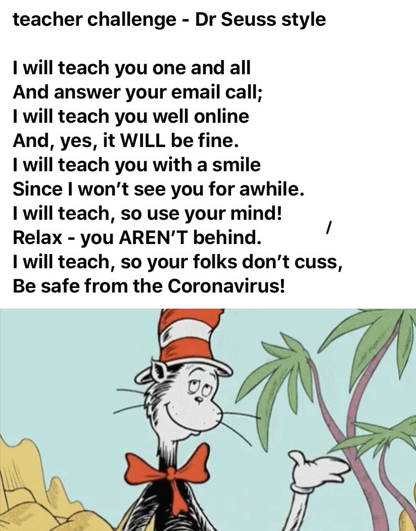 Dr Seuss Retirement Poem Mrs. Hart On Twitter: "#Teacher Challenge#Dr Seuss  Style#Nmslancerslead#Npspride Https://T.co/Xzdugorifl" / Twitter